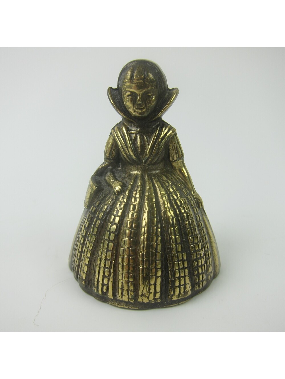 Vintage Brass Bell Crinoline Dress Victorian Lady Tea Table Bell Made in England